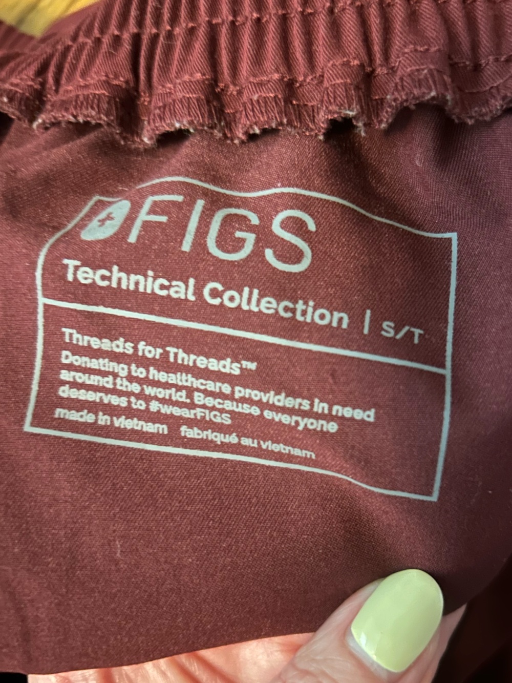 FIGS Women's Burgundy Yola Tall Skinny Scrub Pants - Picture 8 of 8